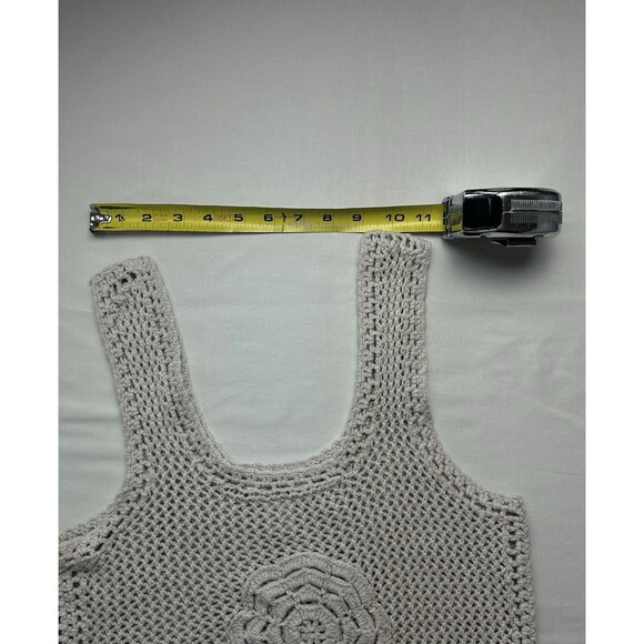 Jessica Simpson Crochet Knitted Floral Tank Top Size Medium - Picture 5 of 6